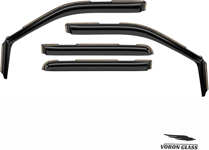 Voron Glass in-Channel Extra Durable Rain Guards for Ford F250 to F550 Super Duty 2017-2022 Crew Cab, Window Deflectors, Vent Window Visors, 4 Pieces - 201233