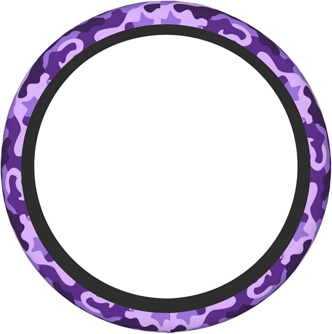 Purple Camo Steering Wheel Cover For Women Men Girls Car Accessories Decor Anti-Slip Neoprene Auto Steering Wheel Covers Protector Universal 15 Inch