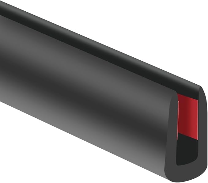 Rubber Edge Trim, 1/8"(3mm) Self Adhesive Flexible U Channel Edge Protecter for Sheet Metal, Glass, Flexiglass and Plywood, Fit for 7/64"-5/32" Width Edge, Black Color, 20Ft, EPDM Material