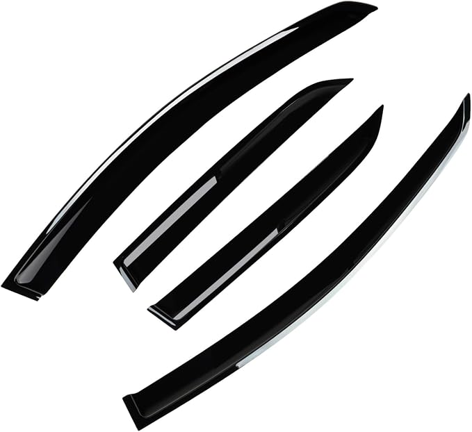 4 Pieces Smoke Tinted Tape-On Side Window Deflectors Rain Guards Designed for 2018-2023 EcoSport