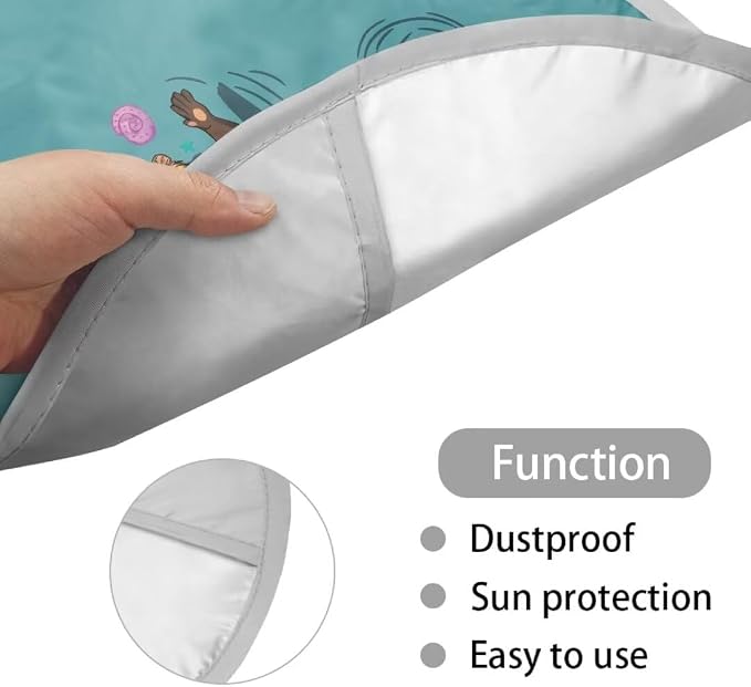 Otter Steering Wheel Sun Shade Cover Steering Wheel Sun Foil Anti-Heat Aluminum Steering Wheel Cover Steering Wheel Sun Heat Shield for SUV Truck Van