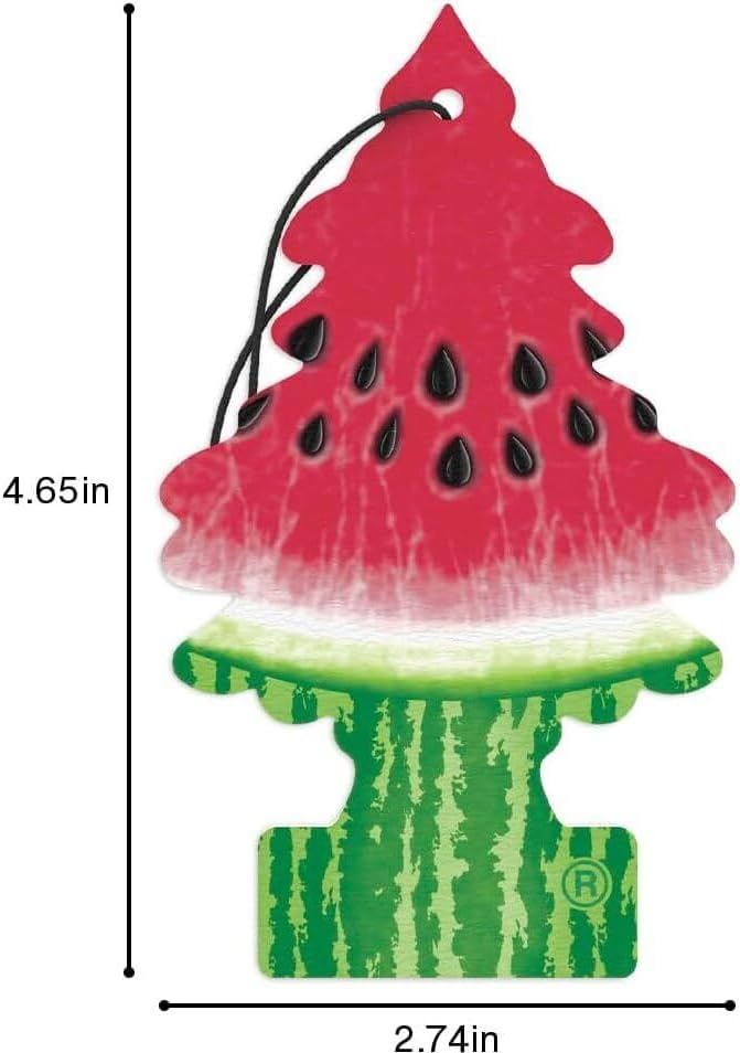 Car Air Freshener | Hanging Paper Tree for Home or Car | Watermelon Scent | 6 Pack