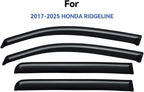 Window Visors Rain Guards for 2017-2026 Honda Ridgeline, Out-Channel Window Vent Wind Deflectors Visors Shades for 17-26 Honda Ridgeline
