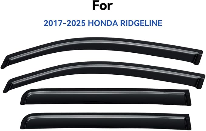 Window Visors Rain Guards for 2017-2026 Honda Ridgeline, Out-Channel Window Vent Wind Deflectors Visors Shades for 17-26 Honda Ridgeline