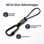 Car Seat Back Hooks 2 Pack - Heavy Duty Rope & Metal Buckle Car Hangers, No Wobble Multi-Purpose Organizer for Grocery Bags, Backpacks, Umbrellas, Trash Bags (Fit Most Vehicles) Black