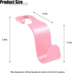 Car Seat Headrest Hook, 4PCS Vehicle Seat Back Hanger Storage Organizer for Handbag Purse Coat, Auto Interior Headrest Hook, Universal for SUV Automobile Truck (Pink)