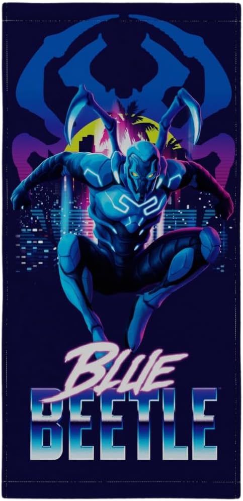 Blue Beetle Kids Super Soft Cotton Bath/Pool/Beach Towel, 58 in x 28 in, (Official Licensed Product) by