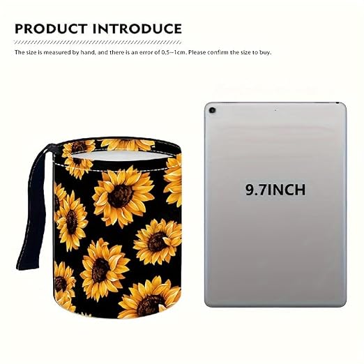 Portable Reusable Waterproof Car Trash Bin, Multipurpose Vehicle Organizer, Road Trip Essentials (sunflower2)
