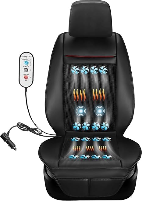 3 in 1 Massage Cushion with Winter, Cooling Seat Covers, Chair Massager for Full Body 12V Car Seat Covers (Summer&Winter -2)