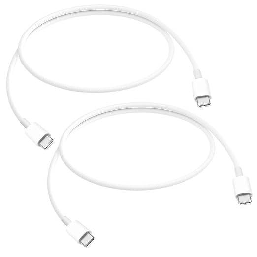 Short 1.5FT USB C to USB C Cable Compatible for iPhone 17/16/15, 17 16 15 Pro Max, Plus, 16E, 17Air Woven Carplay Charger Cord, AirPods 4, AirPods Pro (2nd/3rd Gen) Car Charging Charger Cord 2pack