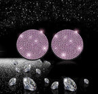 2pcs Bling Car Cup Holder Coaster, 2.75 inch Anti-Slip Shockproof Universal Fashion Car Coasters Insert Bling Crystal Rhinestone Automotive Interior Accessories for Women (2 pcs, Pink)