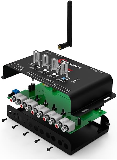 Pro 2.4 BT Bluetooth DSP Crossover Full, Digital Signal Processor, Car Audio Equalizer with App, Gain up to 9V, 15 Band Graphic Equalization, 12 preset EQ, 2 in and 4 Out, High Level Input