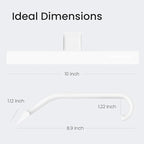 JustHang Shower Squeegee for Glass Doors, All-One-Piece Award-Winning Silicone Squeegee with Built-in Hook for Bathroom, Window, Mirror, Tile Wall,Car, Streak-Free Cleaner Tool,10-Inch White