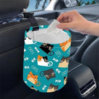 Portable Reusable Waterproof Car Trash Bin, Multipurpose Vehicle Organizer, Road Trip Essentials (Certoon cat)