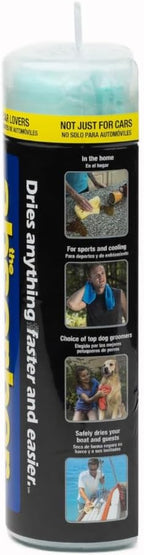 the absorber® Large 27-Inch x 17-Inch, Aqua - Synthetic Premium Drying Chamois Cloth for Car - Super Absorbent, Scratch-Free and Washable