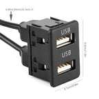 Dashboard Cable Adapter,1.5m USB Panel Extension Cable 2 Port Car Mount Flush Cord for Truck Boat