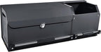 Car Trunk Organizer, Collapsible Leather Car Trunk Storage Organizer with Lid and Sturdy Handle Car Organizer and Storage for SUV, Truck, Sedan (Black, 36.2 x 11.4 x 12.2in)