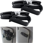 2 Pack Glasses Holders for Car Sun Visor, Sunglasses Eyeglasses Mount with Ticket Card Clip - Black