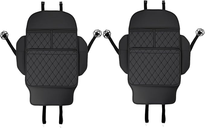 2 Pack Seat Back Protector, Kick Mats Back Seat Protector for Kids Feet Car Seat with Car Back Seat Organizer, Seat Back Protector Cover for Back of Front Seats - Protect against dirt and scuffs