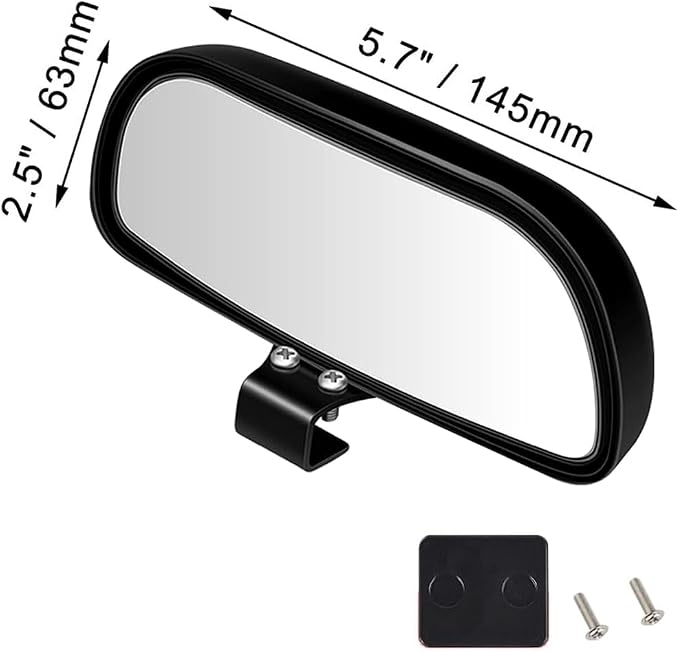 2PCS Large 5.7" Adjustable Mounted Blind Spot Mirror Fix with Screws to Prevent Falling, HD Glass Wide Angle Side Rearview Mirror Universal Vehicle Mounted Mirrors (2)