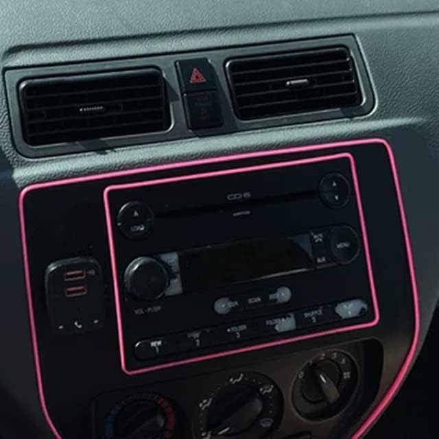 TIKUN TECH Pink Car Interior Decorative Molding Door Panel Gap Trim Strip (23Ft)