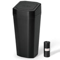 Car Trash Can, Mini Car Garbage Can with Lid, Leakproof Small Cup Holder Trash Can for Car with 60 Trash Bags, Vehicle SUV Truck Organizers and Storage for Home, Office, Black