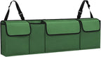 Car Trunk Organizer – Backseat Hanging Large Storage Bag with Adjustable Straps, Waterproof Collapsible Cargo Organizer with 4 Pockets, Space-Saving Trunk Storage for SUV Truck MPV (Green)