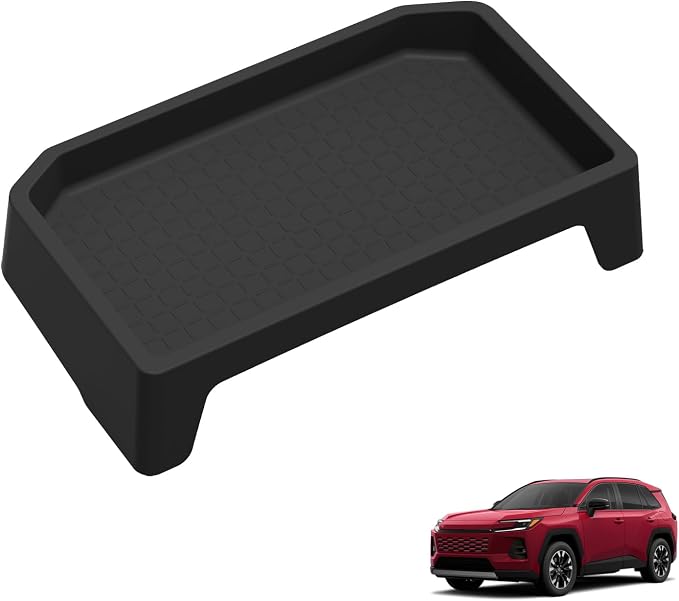 Dashboard Storage Box for Toyota RAV4 2026 Center Console Organizer Box Behind Screen Organizer Tray Silicone Interior Accessories