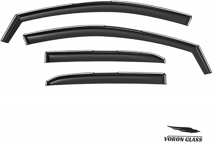 Voron Glass in-Channel Extra Durable Rain Guards for Toyota Corolla 2014-2019 Sedan, Window Deflectors, Vent Window Visors, 4 Pieces - 200558