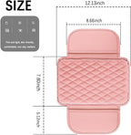 carleef Arm Rest Cover for Car,Leather+Memory Foam Center Console Cover with Storage Bags,Universal Middle Console Cover Car Accessories Interior for Most Cars Center Consoles (Pink)