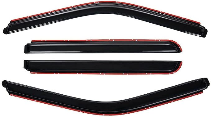 in-Channel Window Visor Rain Guards Compatible with 2015-2025 Ford F150 Crew Cab, for 2017-2025 Ford F250/F350/F450/F550 Super Duty Crew (Supercrew) Cab Wind Deflectors Vent Visors for Trucks