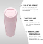 Car Trash Can Bin with Lid, Mini Vehicle Cup Holder Organizer Leakproof Garbage Bin, Waterproof Cup Type Trash Can Multi-Function Storage Container for RV Home Office (Pink)
