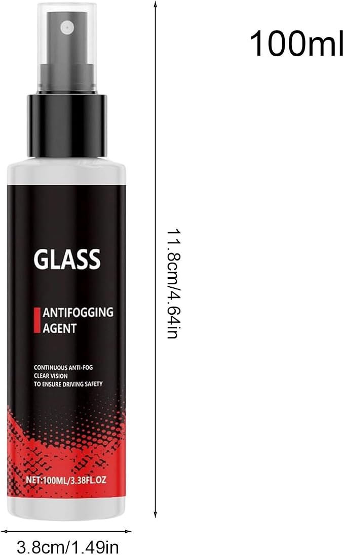 Window Defogger Spray - 100ml Anti Fog, Clear Sight Formula | Marine Vehicles Exterior Interior Glasses Mirrors Boost Driving Visibility Safety Protection