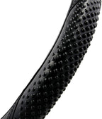 Sporty Two Tone Ergonomic Grip Steering Wheel Cover - Massaging Gel Grip for Standard Size Wheels 14.5-15 inch Black/Black