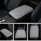 Car Center Console Cover, Upgraded Leather Car Armrest Cushion, Universal Waterproof Cushion Pad, Non-Slip Car Interior Accessories, Fits Most Sedans SUVs Trucks (Gray)