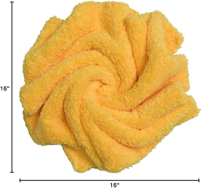 Microfiber Towels for Cars, Car Drying Wash Detailing Towel with Plush Edgeless Microfiber Cloth (Yellow)