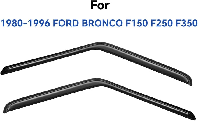 Window Visors Rain Guards for 1980-1996 Ford F150 F250 F350 Standard Cab, Out-Channel Window Vent Wind Deflectors Visors Shades for 80-96 Bronco, for 2 Front Doors