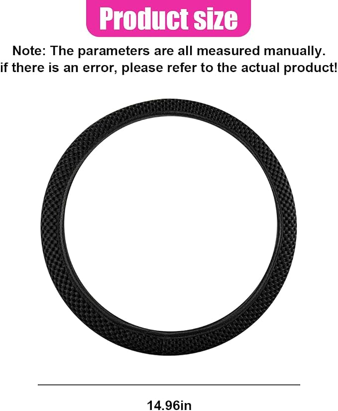 Elastic Stretch Steering Wheel Cover, Anti-Slip, 15inch, Black | Microfiber Odorless Breathable Ice Silk Car Steering Wheel Protector, Easy Carry, Warm in Winter & Cool in Summer