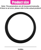 Elastic Stretch Steering Wheel Cover, Anti-Slip, 15inch, Black | Microfiber Odorless Breathable Ice Silk Car Steering Wheel Protector, Easy Carry, Warm in Winter & Cool in Summer