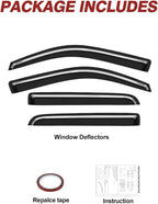 Window Rain Guards Fit for 2009-2014 Ford F150 SuperCrew Cab, Outside-Mount Extra Durable Window Visors Wind Deflector for 2010-2014 F-150 SVT Raptor Full-Size Cab