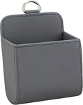 YoRise Car Air Vent Storage Bag, PU Leather Auto Hanging Storage Pouch with Hook, Portable Car Console Organizer, Vehicle Dashboard Organizer Accessories for Key, Cell Phone, Coin, Sunglasses (Gray)