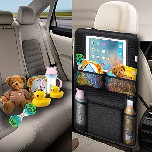 Kick Mats Back Seat Protector, Waterproof Oxford Seat Back Protector, Car Seat Back Protector for Kids, Back of Seat Protector for Kids Feet Car Seat (Black C -1pc)