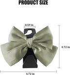 2PCS Car Seat Headrest Hook, Cute Bow Stylish Seat Back Purse Handbag Hanger Organizer, Multi-Purpose Auto Backseat Storage Hook Holder for Umbrella Coat Bag, Universal Fit (Green)