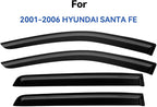Window Visors Rain Guards for 2001-2006 Hyundai Santa Fe, Out-Channel Window Vent Wind Deflectors Visors Shades for 01-06 Santa Fe