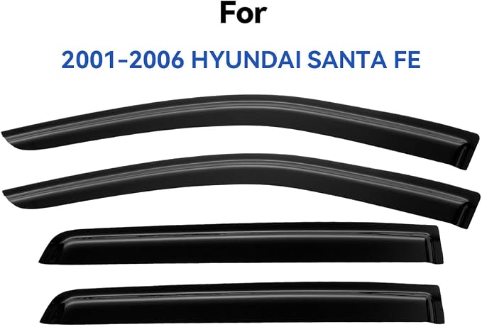 Window Visors Rain Guards for 2001-2006 Hyundai Santa Fe, Out-Channel Window Vent Wind Deflectors Visors Shades for 01-06 Santa Fe