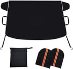 Snow Cover for Cars,Windshield Cover for ice and Snow and Ice Removal Sunshade,Frost Windshield Cover for Ice,2*Removal Side Mirror Protector,Wide Size 78"x47" inch,Black