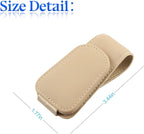 Sunglasses Holder for Car Sun Visor, 2 PCS Magnetic Leather Eyeglass Hanger, Sun Glasses Mount Clip on Visors, Ticket Card Cash Organizer, Auto Interior Accessories (Beige)