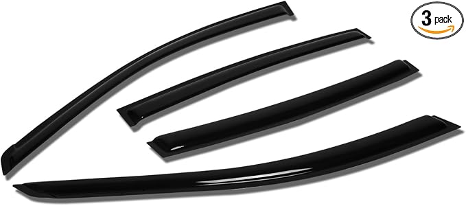 4 PCS Tape on Window Vent Visor Deflector Rain Guard Compatible with 2002-2006 Nissan Altima, Acrylic