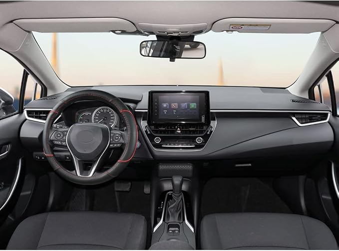 Steering Wheel Cover for Toyota, Auto Car Steering Wheel Cover for Toyota Highlander 4Runner Tacoma Corolla Camry - Black+Red Trim