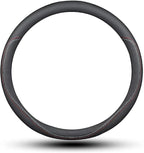 Latest Nappa Leather car Steering Wheel Cover, Stylish Non-Slip Leather car Interior 15 inches Universal（Black）